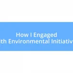 How I Engaged with Environmental Initiatives