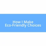 How I Make Eco-Friendly Choices